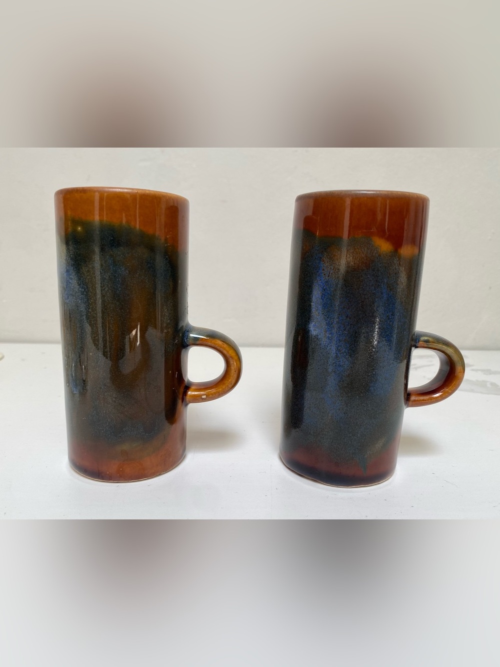 Vintage Caffe D'Vita espresso mugs 1970s-distinctive tall, cylindrical shape